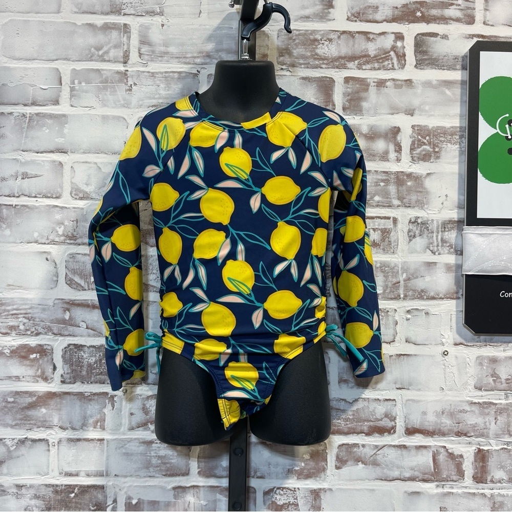 Cat & Jack Blue and Yellow Fruit Print Bodysuit